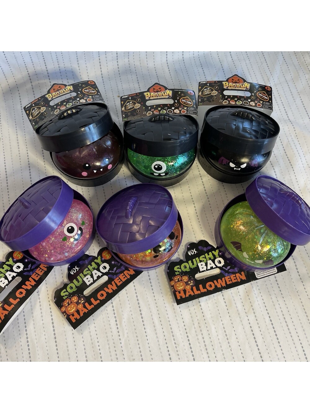 Halloween Glitter Mystery Dumpling Squishy LOT OF 6 All Variants PPNC Bao Vos